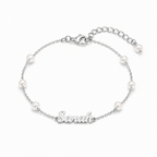 Personalized Dainty Pearl Name Bracelet for Baby - Glaxias