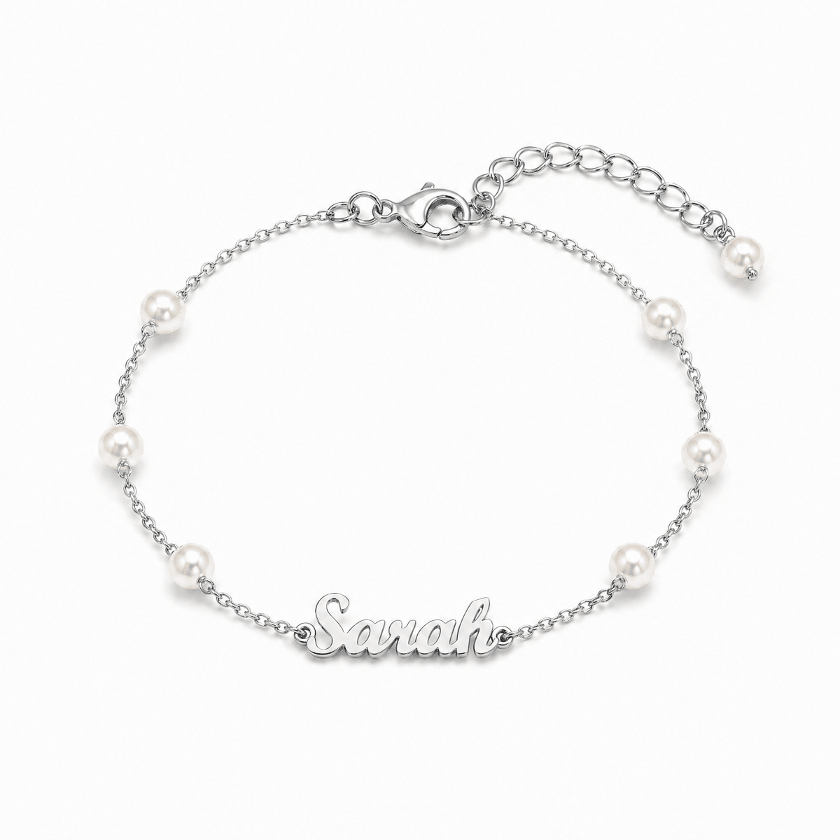 Personalized Dainty Pearl Name Bracelet for Baby - Glaxias