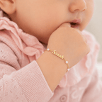 Personalized Dainty Pearl Name Bracelet for Baby - Glaxias