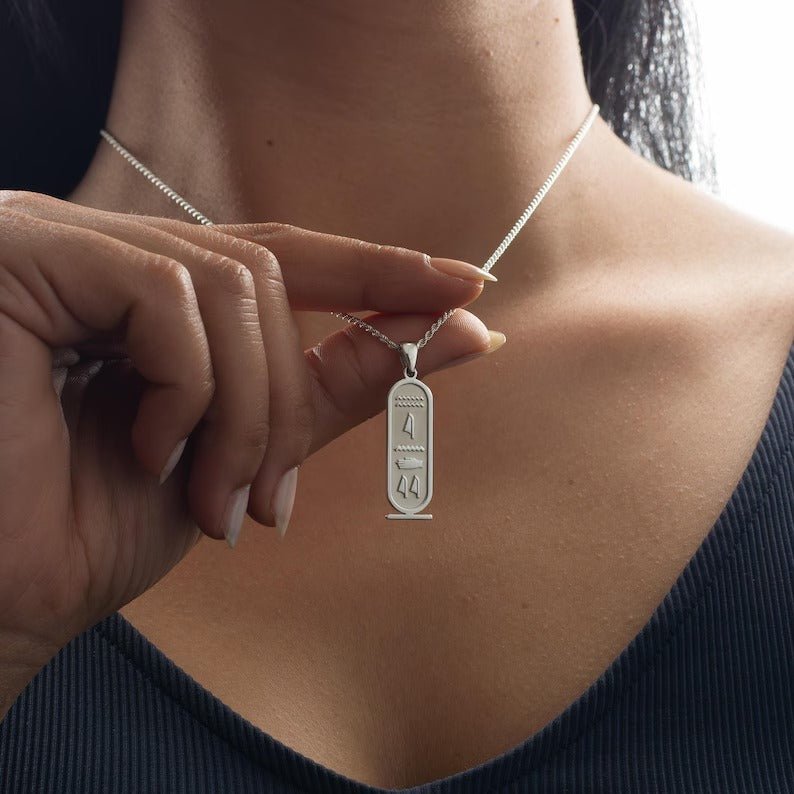 Personalized Egypt Cartouche Symbols Name Necklace - Glaxias