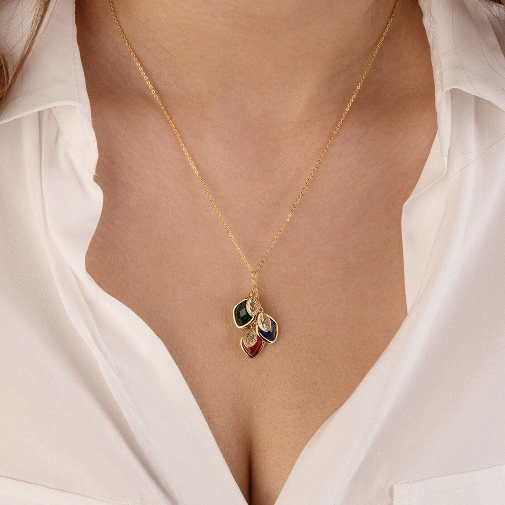 Personalized Family Birthstone and Initial Necklace - Glaxias