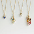 Personalized Family Birthstone and Initial Necklace - Glaxias