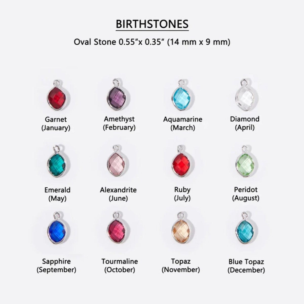 Personalized Family Birthstone and Initial Necklace - Glaxias