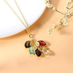 Personalized Family Birthstone and Initial Necklace - Glaxias