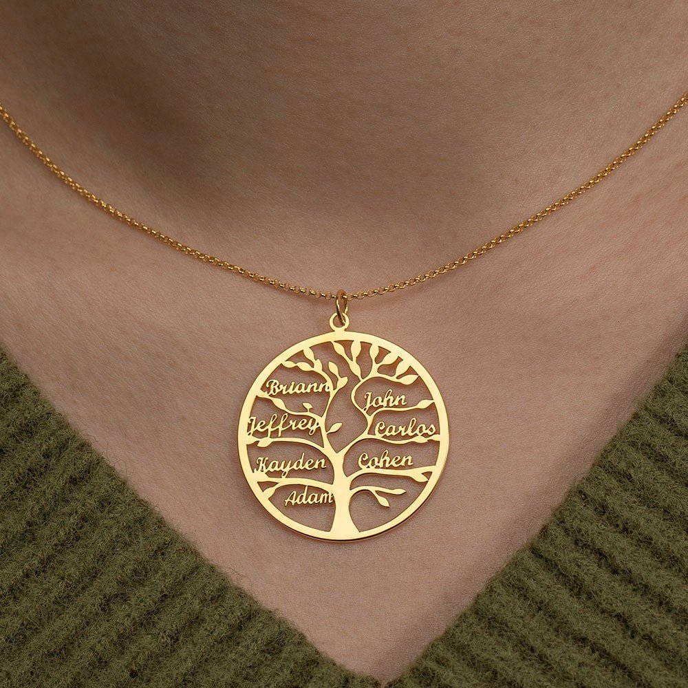 Personalized Family Tree Name Necklace - Glaxias