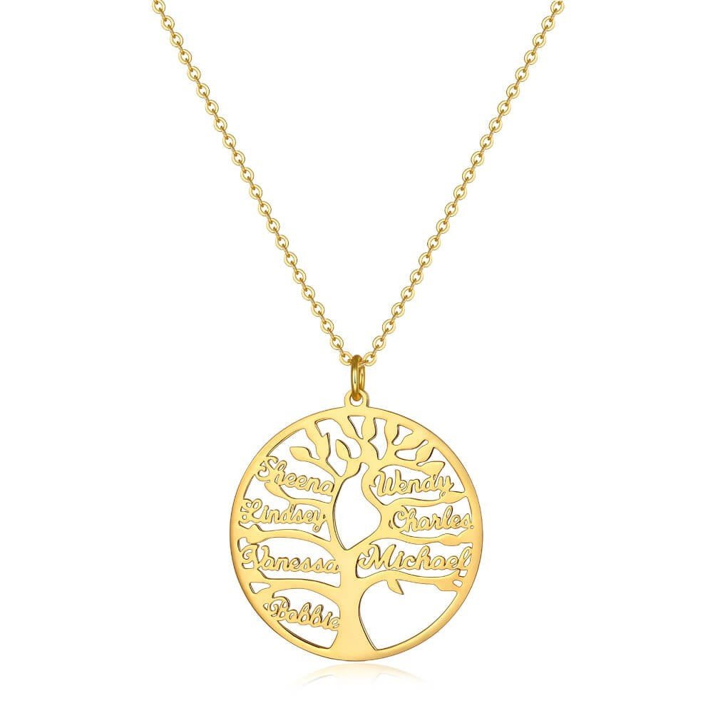 Personalized Family Tree Name Necklace - Glaxias