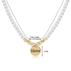 Personalized Girl's Name Charm Pearl Necklace - Glaxias