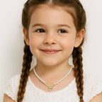 Personalized Girl's Name Charm Pearl Necklace - Glaxias