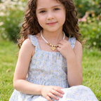 Personalized Girl's Name Heart Pearl Necklace - Glaxias