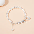 Personalized Girl's Pearl Identity Bracelet ¨C Crystal Butterfly Charm - Glaxias