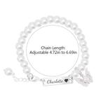Personalized Girl's Pearl Identity Bracelet ¨C Crystal Butterfly Charm - Glaxias