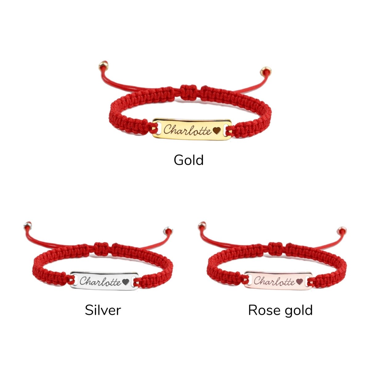 Personalized Handmade Braided Cord Child ID Bracelet - Glaxias