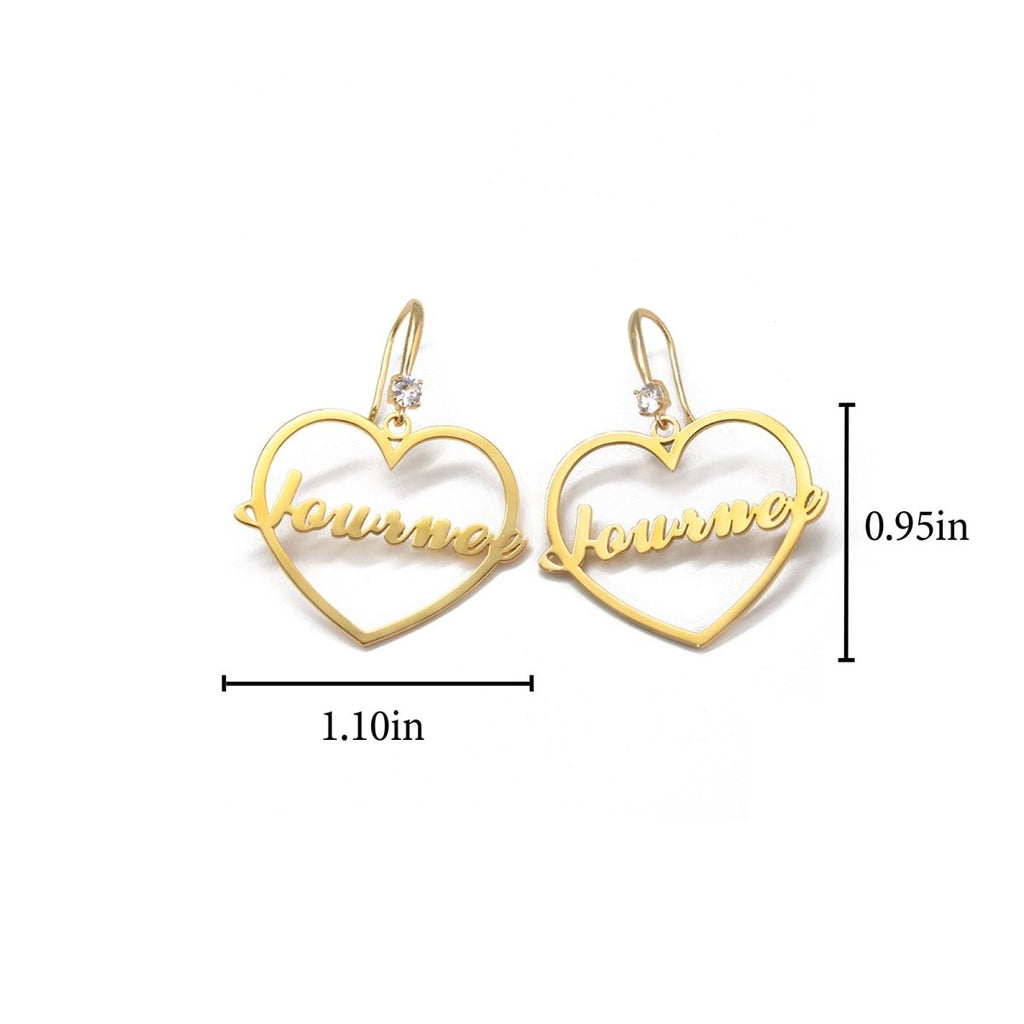 Personalized Heart Name Earrings - Glaxias