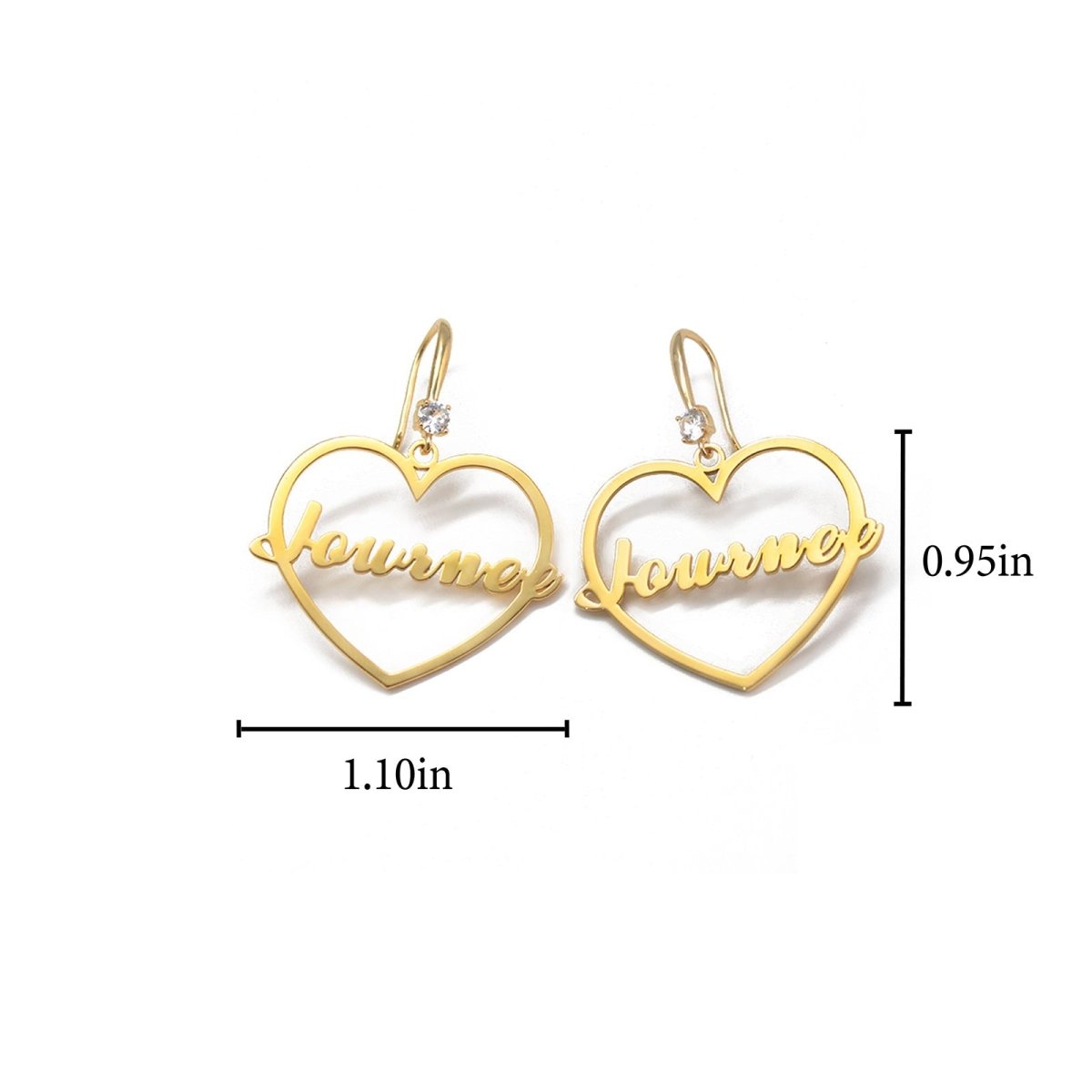 Personalized Heart Name Earrings - Glaxias