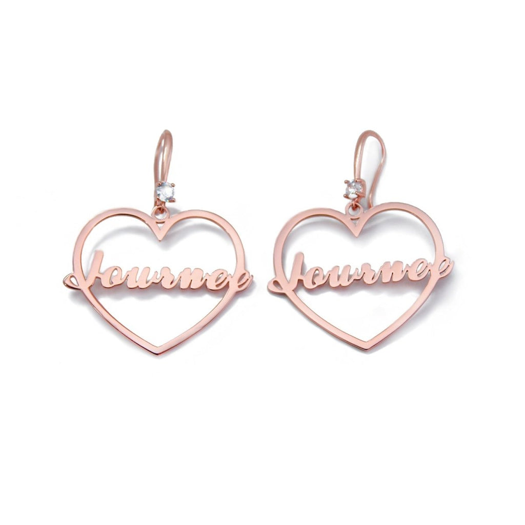 Personalized Heart Name Earrings - Glaxias