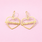 Personalized Heart Name Earrings - Glaxias