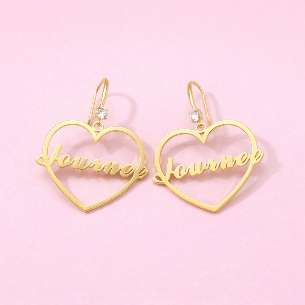 Personalized Heart Name Earrings - Glaxias