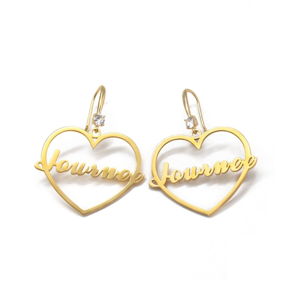 Personalized Heart Name Earrings - Glaxias