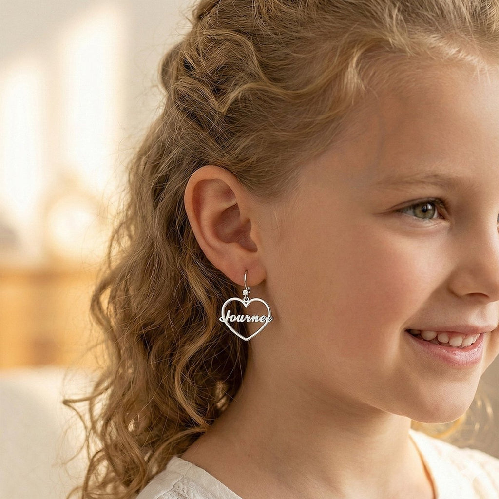 Personalized Heart Name Earrings - Glaxias