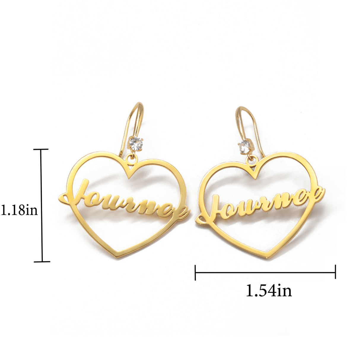 Personalized Heart Name Earrings - Glaxias