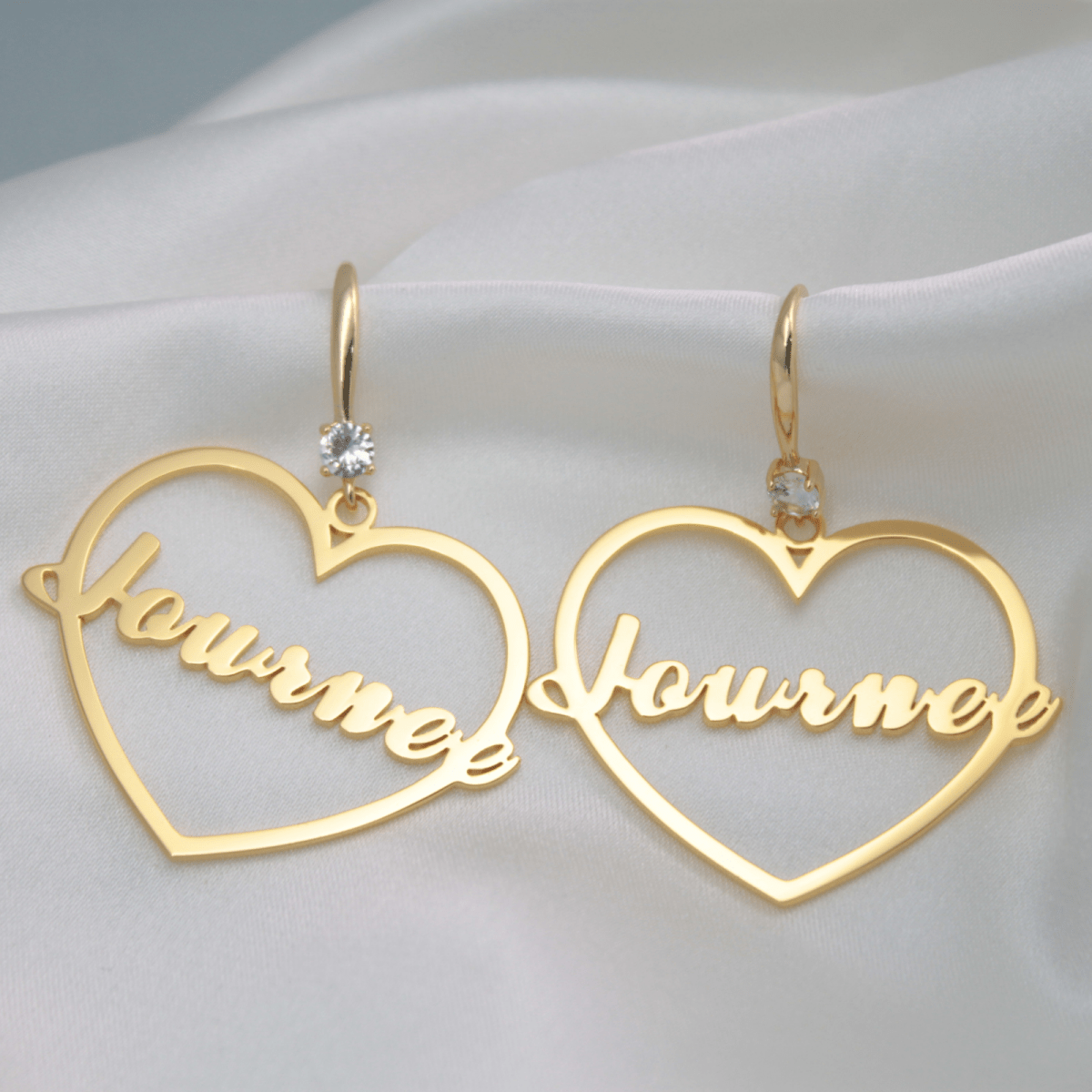 Personalized Heart Name Earrings - Glaxias
