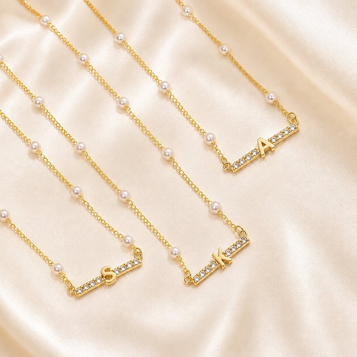 Personalized Initial Dainty Pearl Necklace for Girls - Glaxias