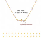 Personalized Initial Dainty Pearl Necklace for Girls - Glaxias
