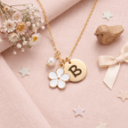 Personalized Initial Flower Girl Bracelet & Necklace Set - Glaxias