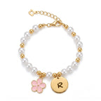Personalized Initial Flower Girl Bracelet & Necklace Set - Glaxias