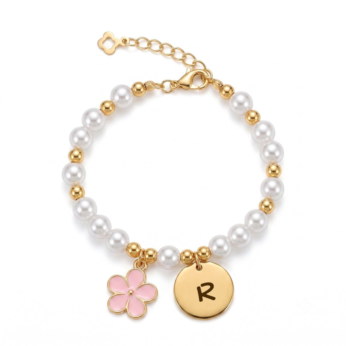 Personalized Initial Flower Girl Bracelet & Necklace Set - Glaxias