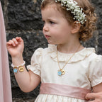 Personalized Initial Flower Girl Bracelet & Necklace Set - Glaxias
