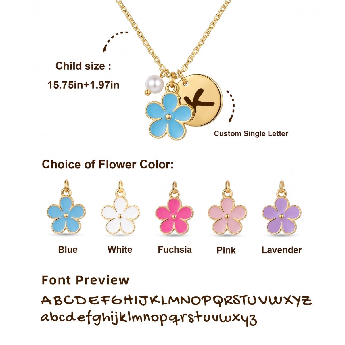 Personalized Initial Flower Girl Bracelet & Necklace Set - Glaxias