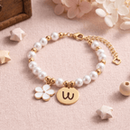 Personalized Initial Flower Girl Bracelet & Necklace Set - Glaxias