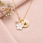Personalized Initial Flower Girl Bracelet & Necklace Set - Glaxias