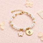 Personalized Initial Flower Girl Bracelet & Necklace Set - Glaxias