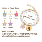 Personalized Initial Flower Girl Bracelet & Necklace Set - Glaxias