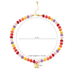 Personalized Initial Girls Colorful Beads Necklace - Glaxias