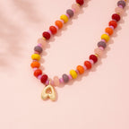Personalized Initial Girls Colorful Beads Necklace - Glaxias