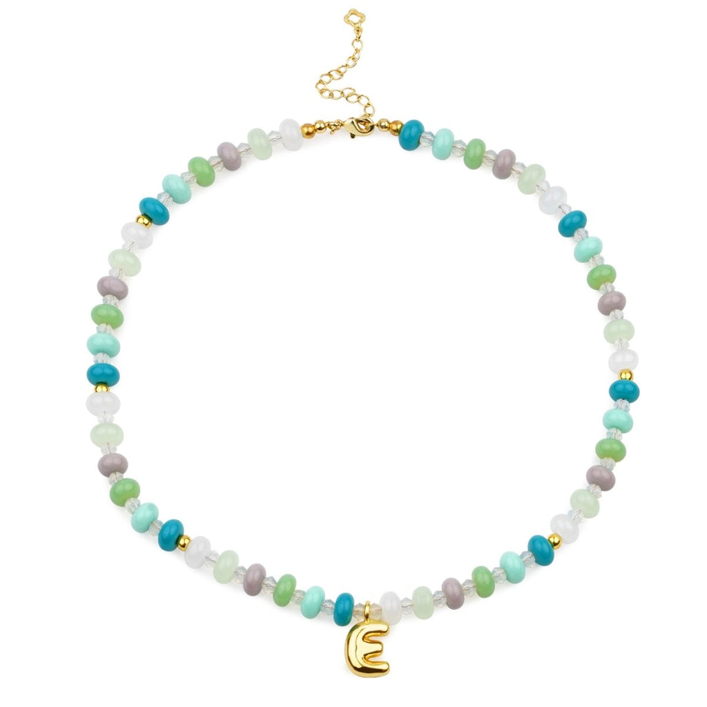 Personalized Initial Girls Colorful Beads Necklace - Glaxias