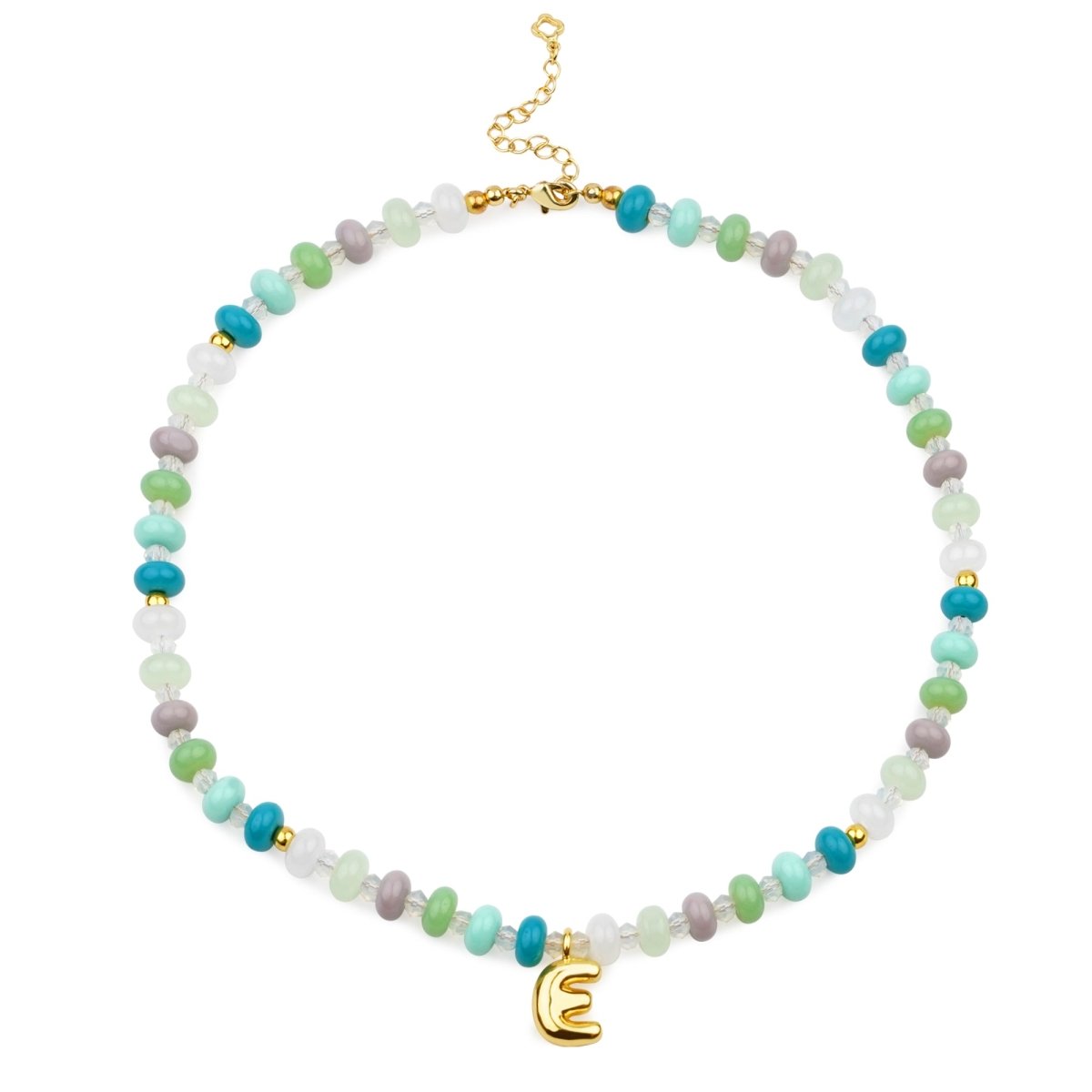 Personalized Initial Girls Colorful Beads Necklace - Glaxias