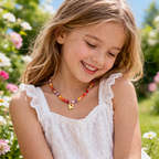 Personalized Initial Girls Colorful Beads Necklace - Glaxias