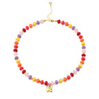 Personalized Initial Girls Colorful Beads Necklace - Glaxias