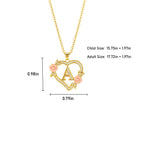 Personalized Initial Heart Flower Necklace - Glaxias