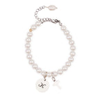 Personalized Initial Mom and Daughter Pearl Bracelet Set - Glaxias