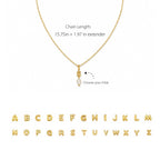 Personalized Initial Necklace with Natural Pearl Pendant - Glaxias