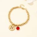 Personalized Initials Disc Birthstone Charm Baby Bracelet - Glaxias
