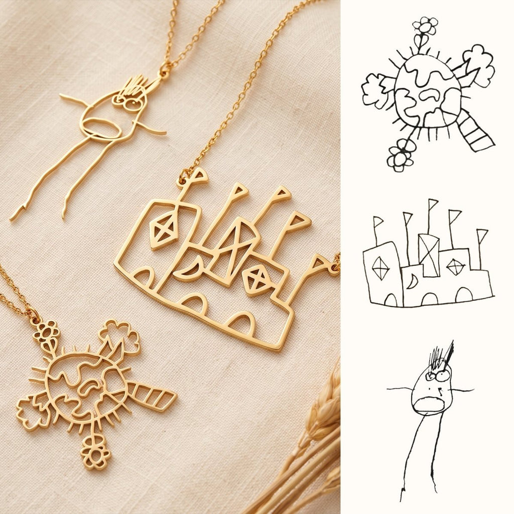 Personalized Kids Drawing Necklace - Glaxias