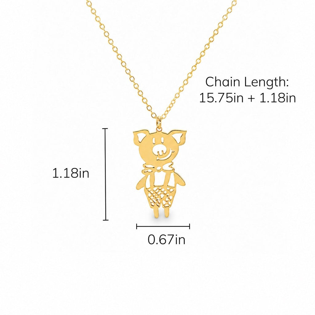 Personalized Kids Drawing Necklace - Glaxias