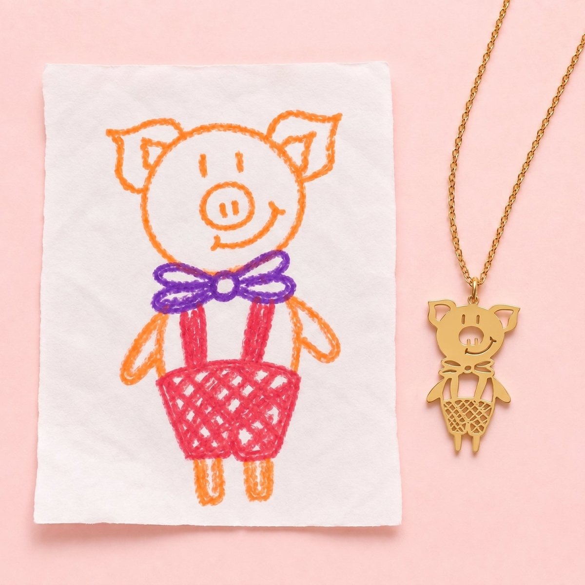 Personalized Kids Drawing Necklace - Glaxias