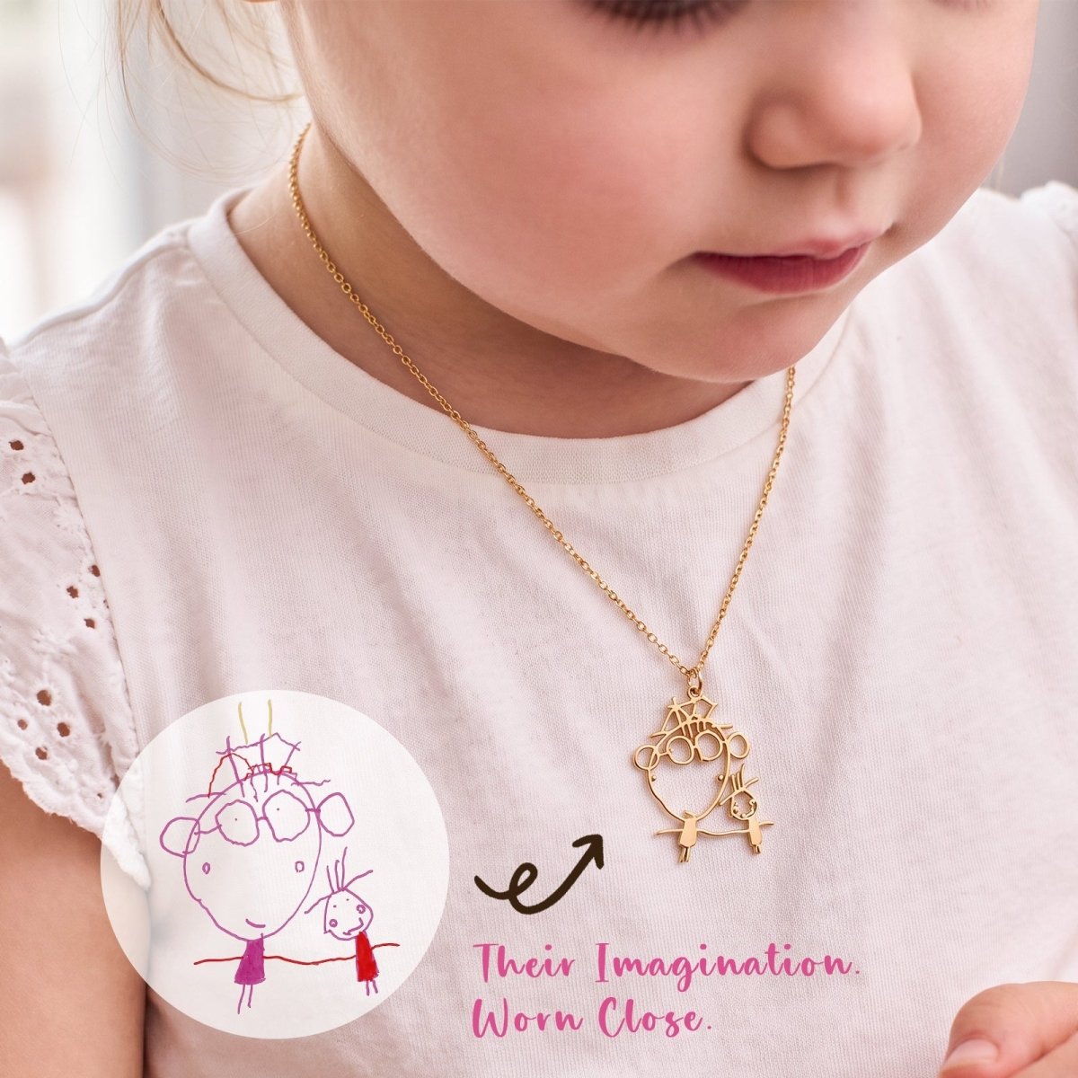 Personalized Kids Drawing Necklace - Glaxias